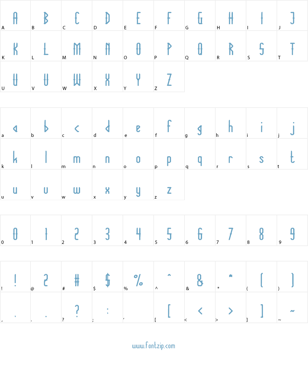 THE INNOCENT ARMY Font Character